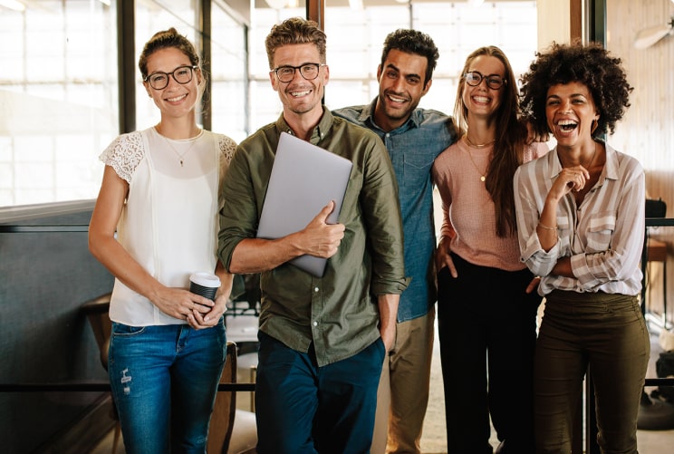 Group of people smiling